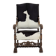 1950s, Danish highback armchair, genuine cowhide, oak wood.