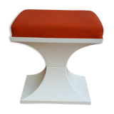70's white and orange Prisunic Tabouret