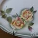 Old faience dish, digoin, sarreguemines, rose decoration.
