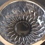 Cut crystal bowl, silver-plated metal mount, Val Saint Lambert