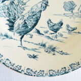 Flat plate porcelain of Gien pattern Roosters