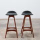 Set of two Erik Buch Teak wood bar stools 1960 Denmark
