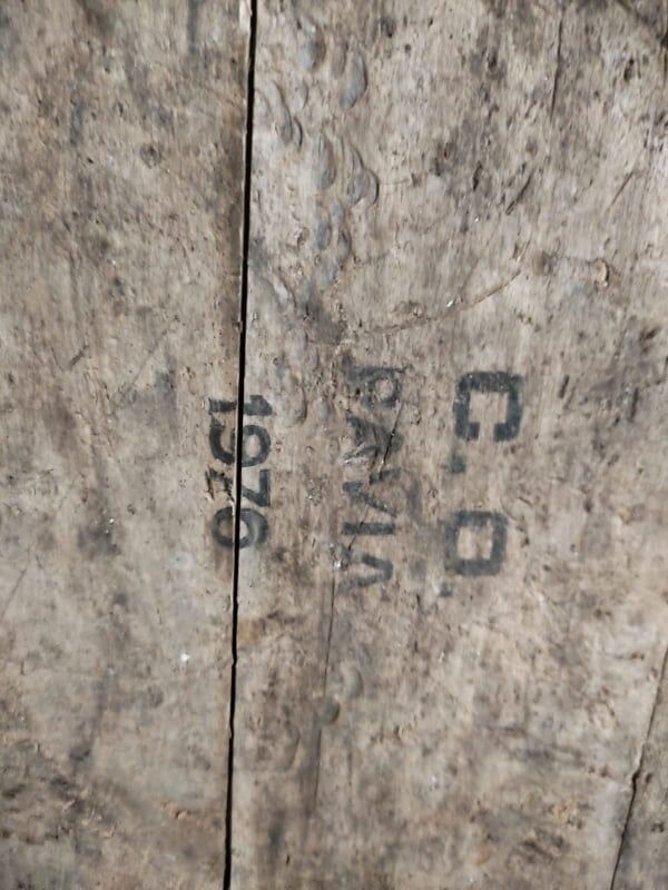 Vintage wooden case military ammunition