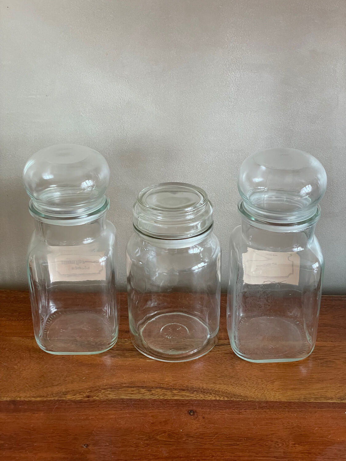 Trio de bocaux pots apothicaire