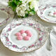 Set of 6 Limoges porcelain dessert plates with garlands and