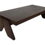 Vintage Coffee Table Wengé Brutalist Postmodern 70's Design