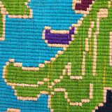 Bohemian Romanian handwoven carpet with floral colorful design