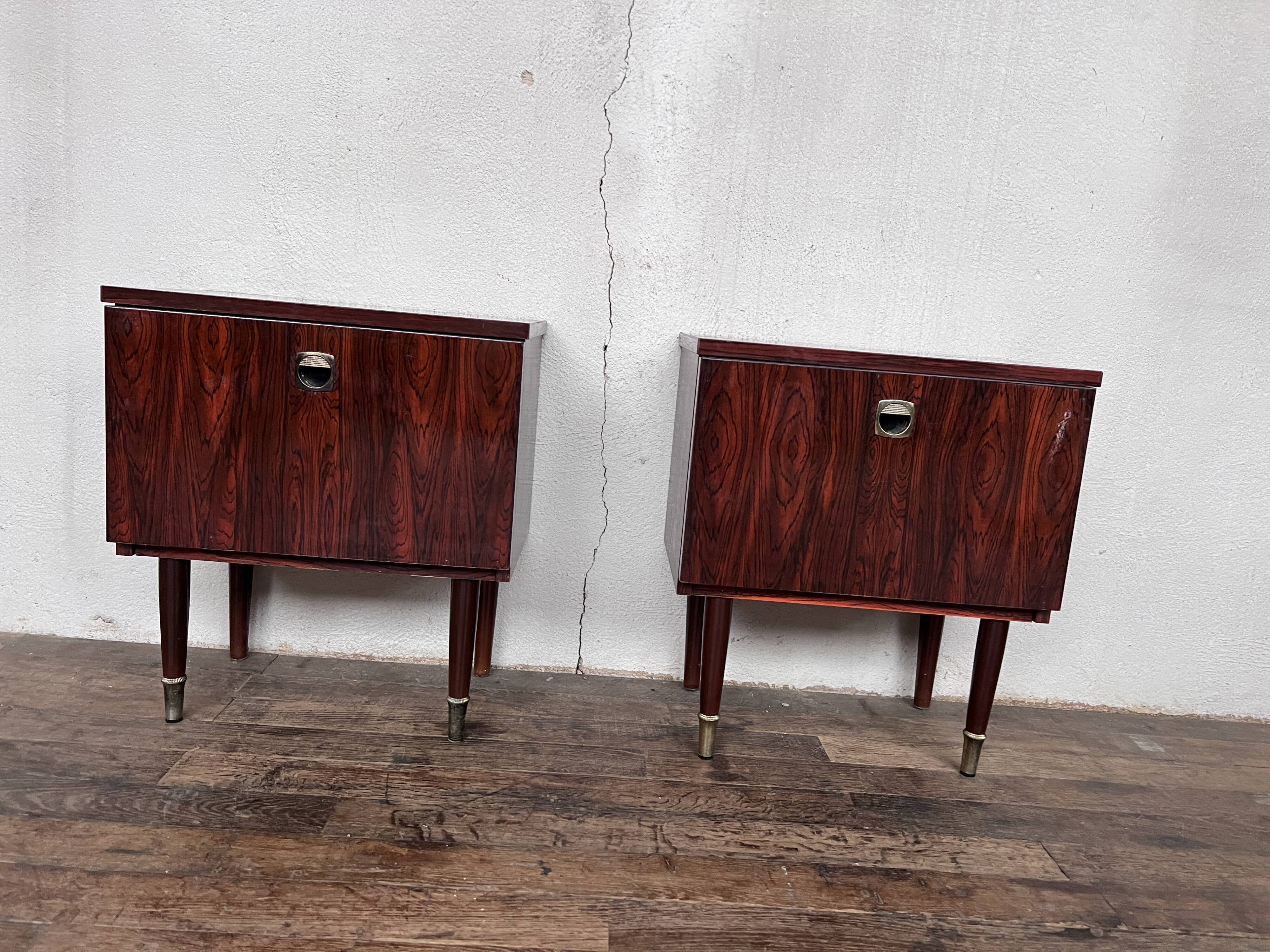 Pair of bedside tables rosewood