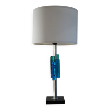 Table lamp Svend Aage Holm Sørensen, metal and glass, Danish Modern design, 1960s.