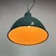 Lampe industrielle d’usine en émail vert années 1960