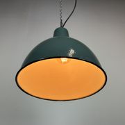 Industrial Green  Enamel Factory Lamp, 1960s