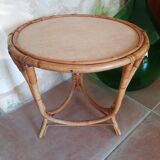 Rattan pedestal table