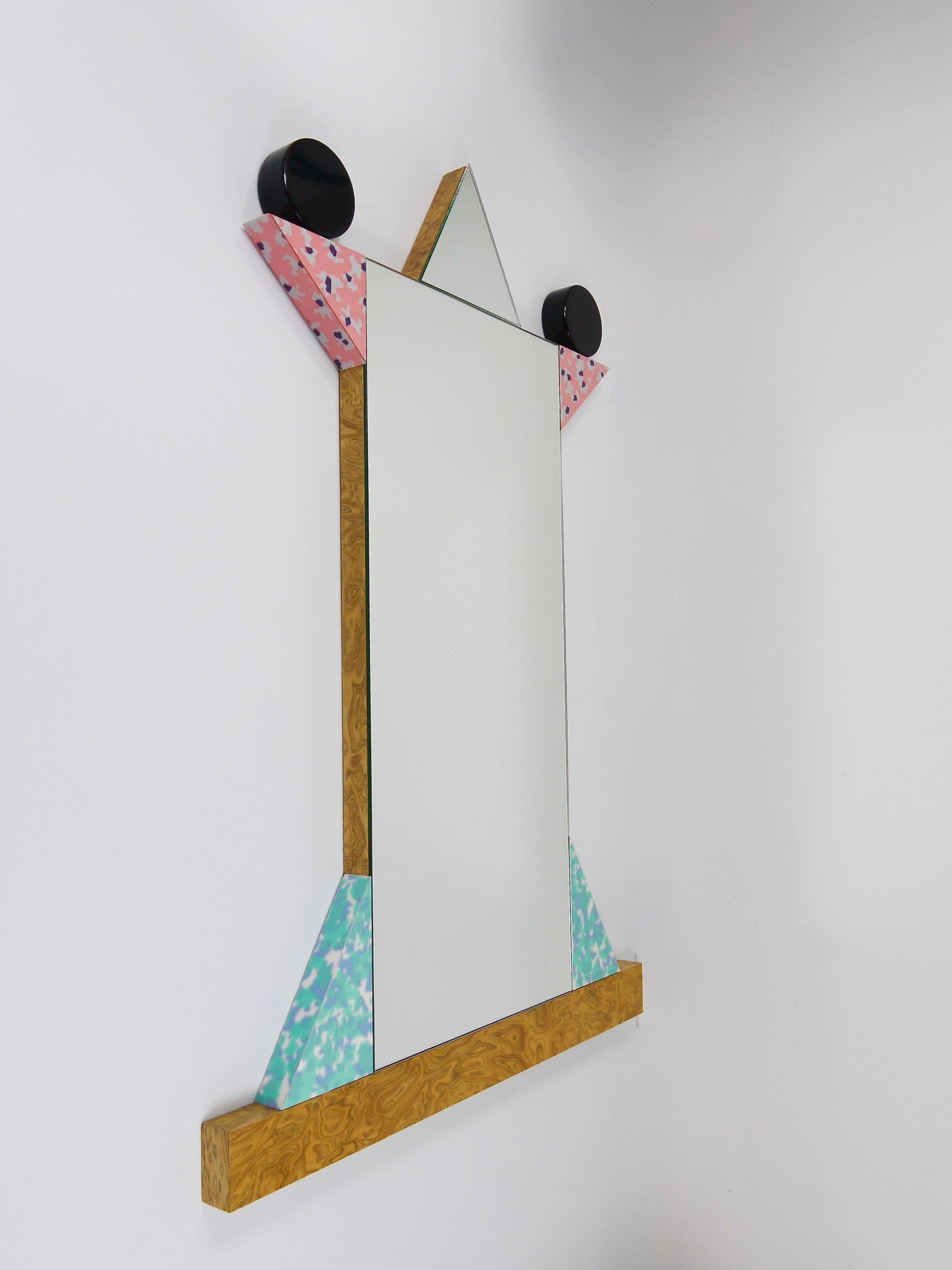 Ettore Sottsass Memphis Milano Diva Wall Mirror Vintage, Italy, 1984