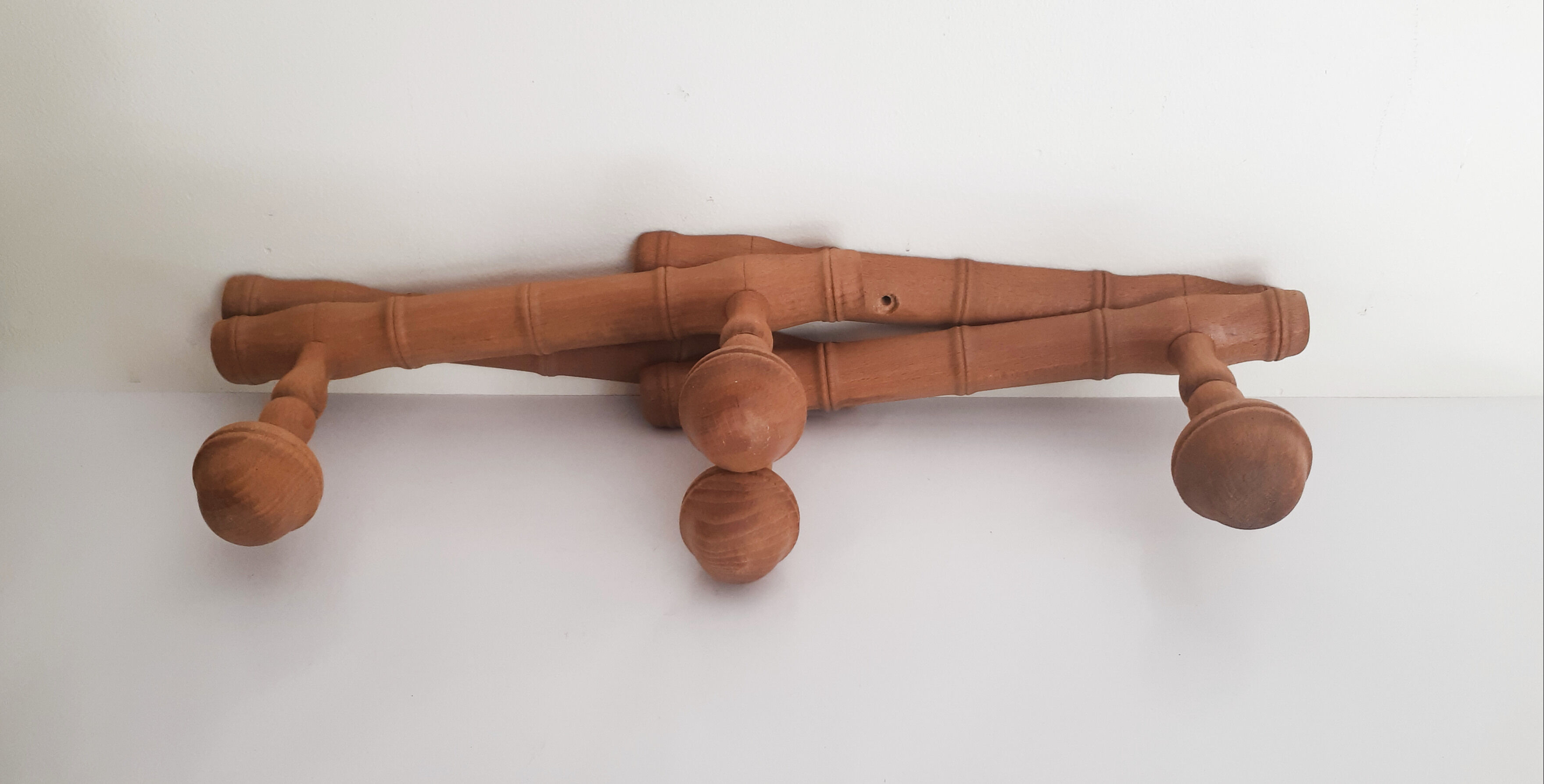 Foldable wooden coat rack, vintage, 50s/60s