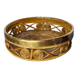 Rattan and brass centerpiece, Italy, 1970