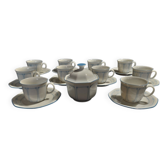 Series of ten coffee and sugar cups in porcelain Schirnding Bavaria XXth