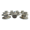 Série de dix tasses à café et sucrier en porcelaine Schirnding Bavaria XXème