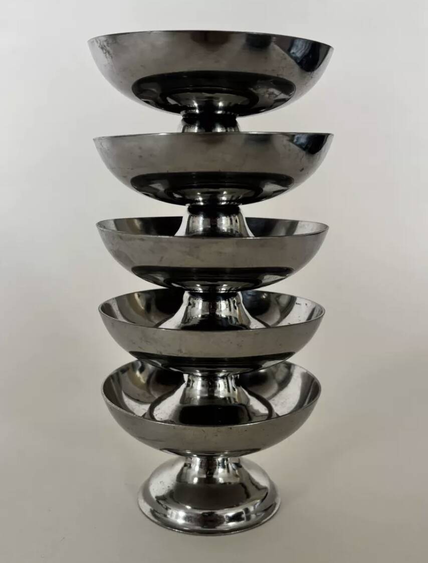 Lot de 5 coupelles en inox