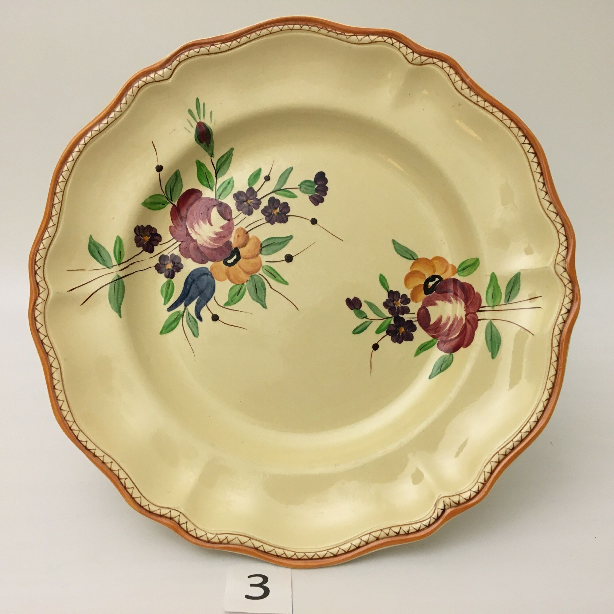 6 Flat plates Faiencerie "Longchamp – France"