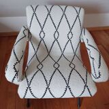 Fauteuil années 50, retapissé