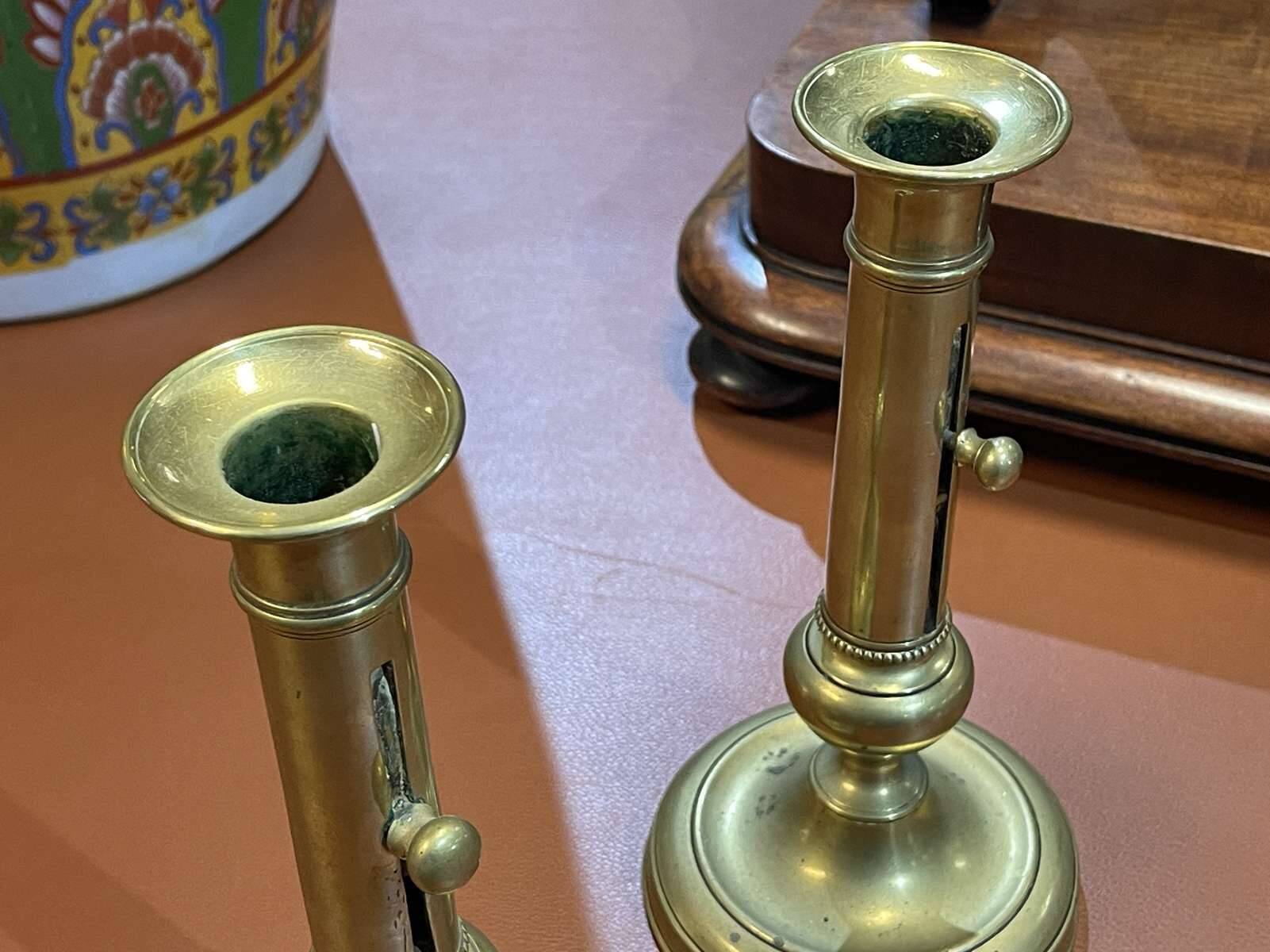 Pair of brass candlesticks from the early 20th century.