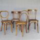 Set of 4 mismatched bistro chairs, from 1910 to 1935