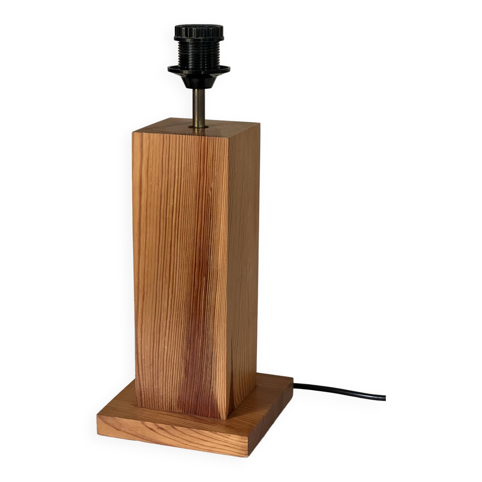 Lampe en pin vintage design années 70 80