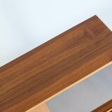 Vintage Nussbaum Vitrinenschrank Highboard Md-Century 1960er