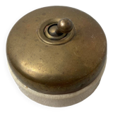 Antique Vintage Vitreous Brass and Ceramic Switch