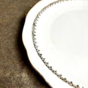 Europorcelaine round dish with ears in white and gold porcelain