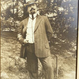Sepia photo Elegant man circa 1910 framed