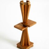 Two mid-century standing ashtrays consisting of red Alabaster cup