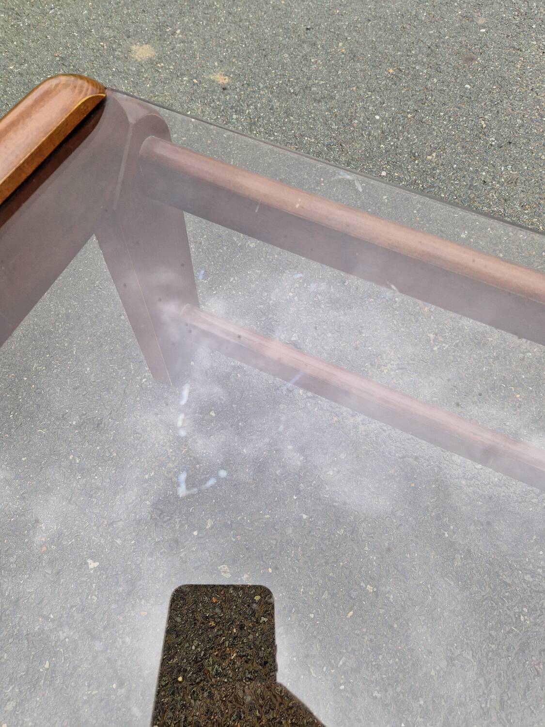 Vintage smoked glass coffee table