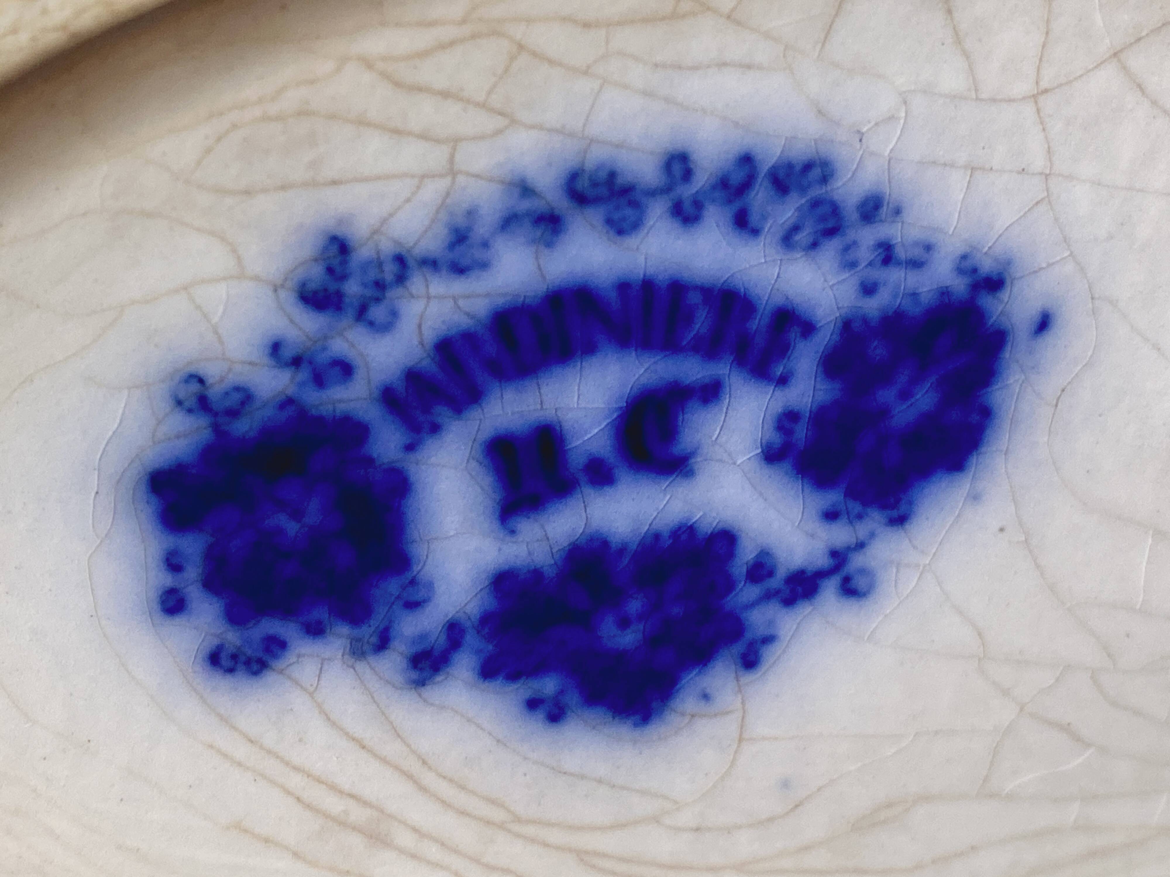 Large antique gravy boat on a Sarreguemines U&C earthenware tray