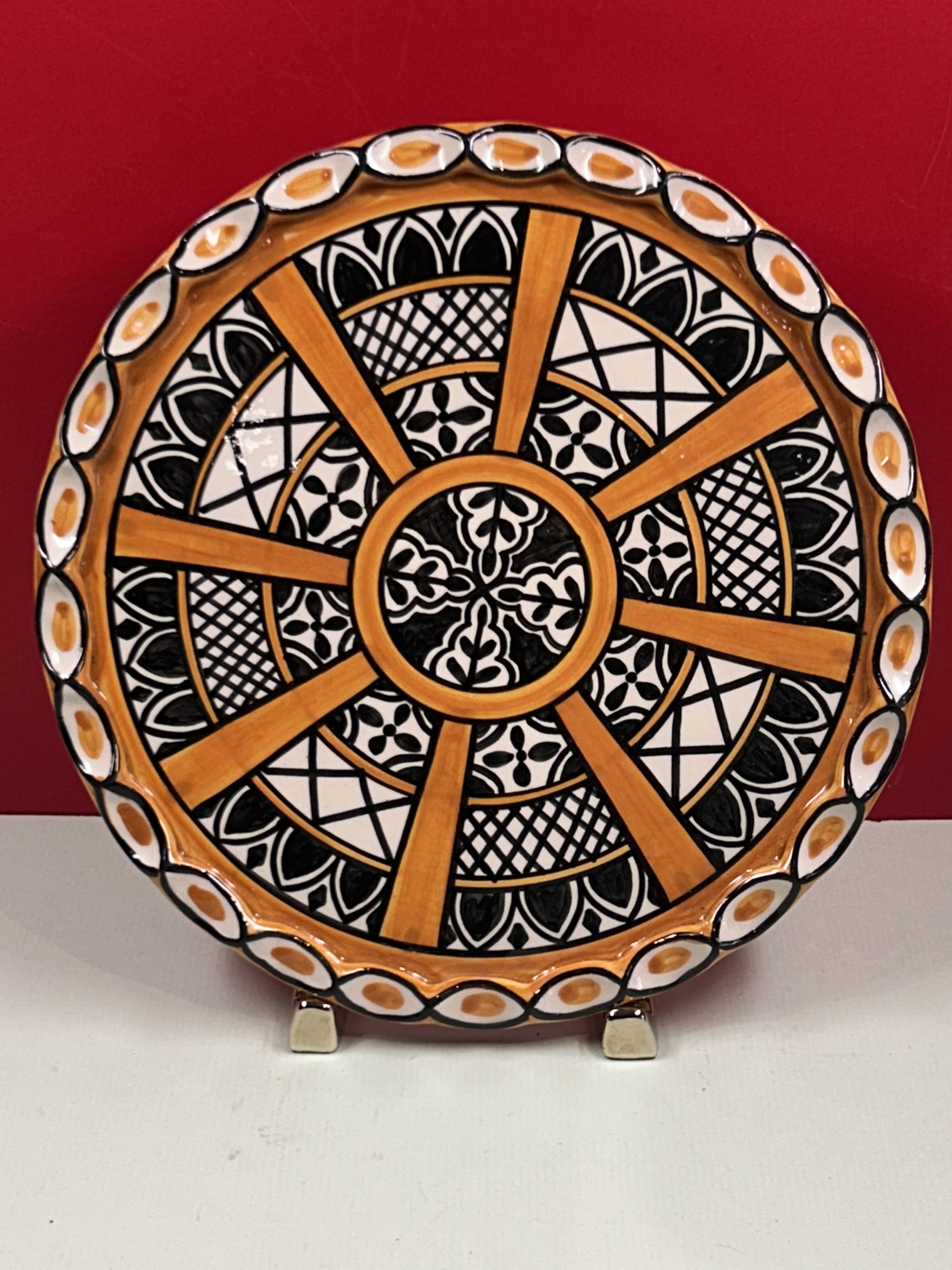 Large trivet or pie dish 20th century Yvon Roy 27 cm