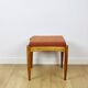 Edmund Homa stool orange brick boucle seat