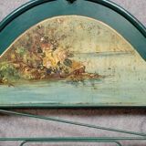 Rare Venetian Napoleon III period rest bench in cast iron and sheet metal