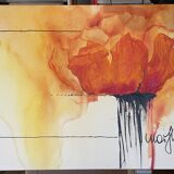 Tableau Huile sur toile cntemporaine, signature à identifier