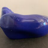 Ceramic ashtray, blue hand shape