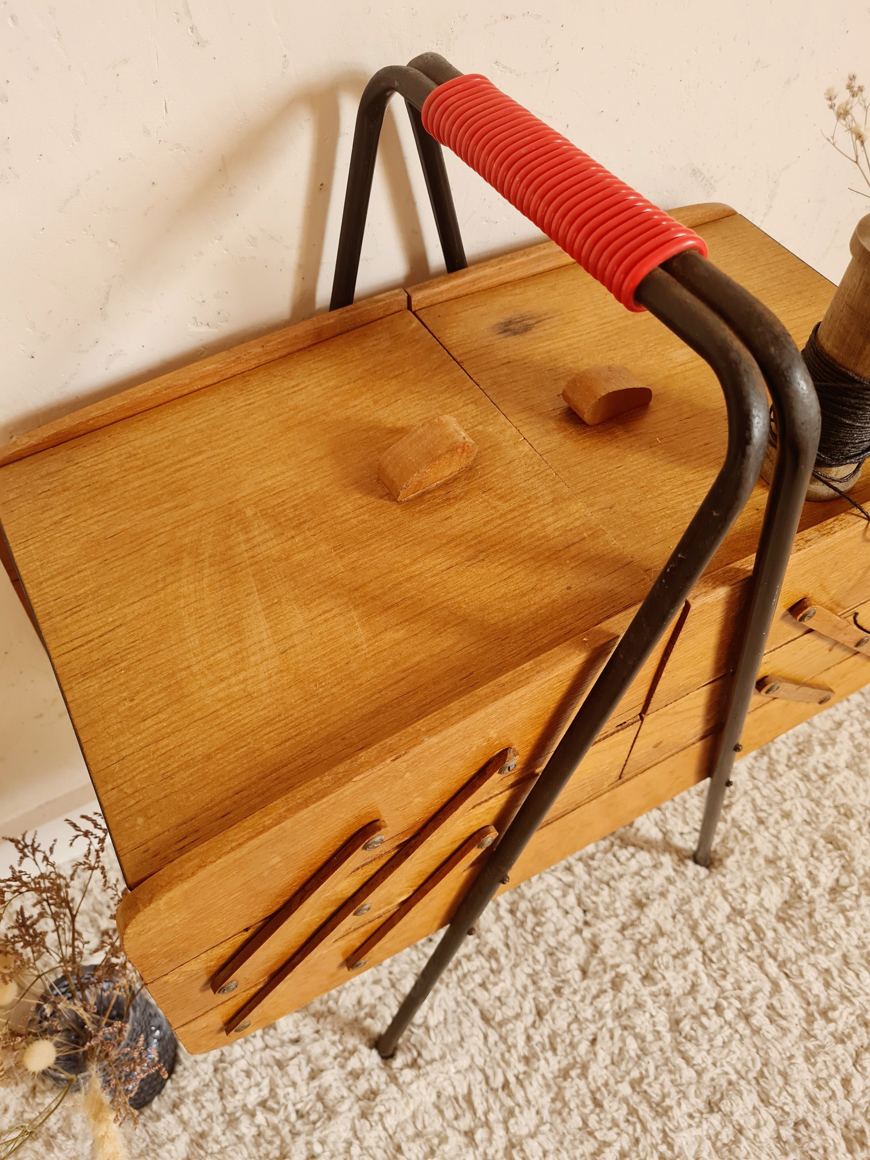 Retro worker of the 60s wood and metal