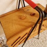 Travailleuse rétro des années 60 bois et métal