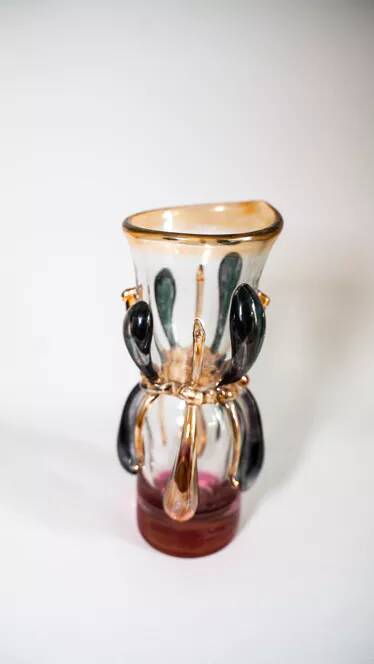 Ion Tamaian mouth-blown glass vase