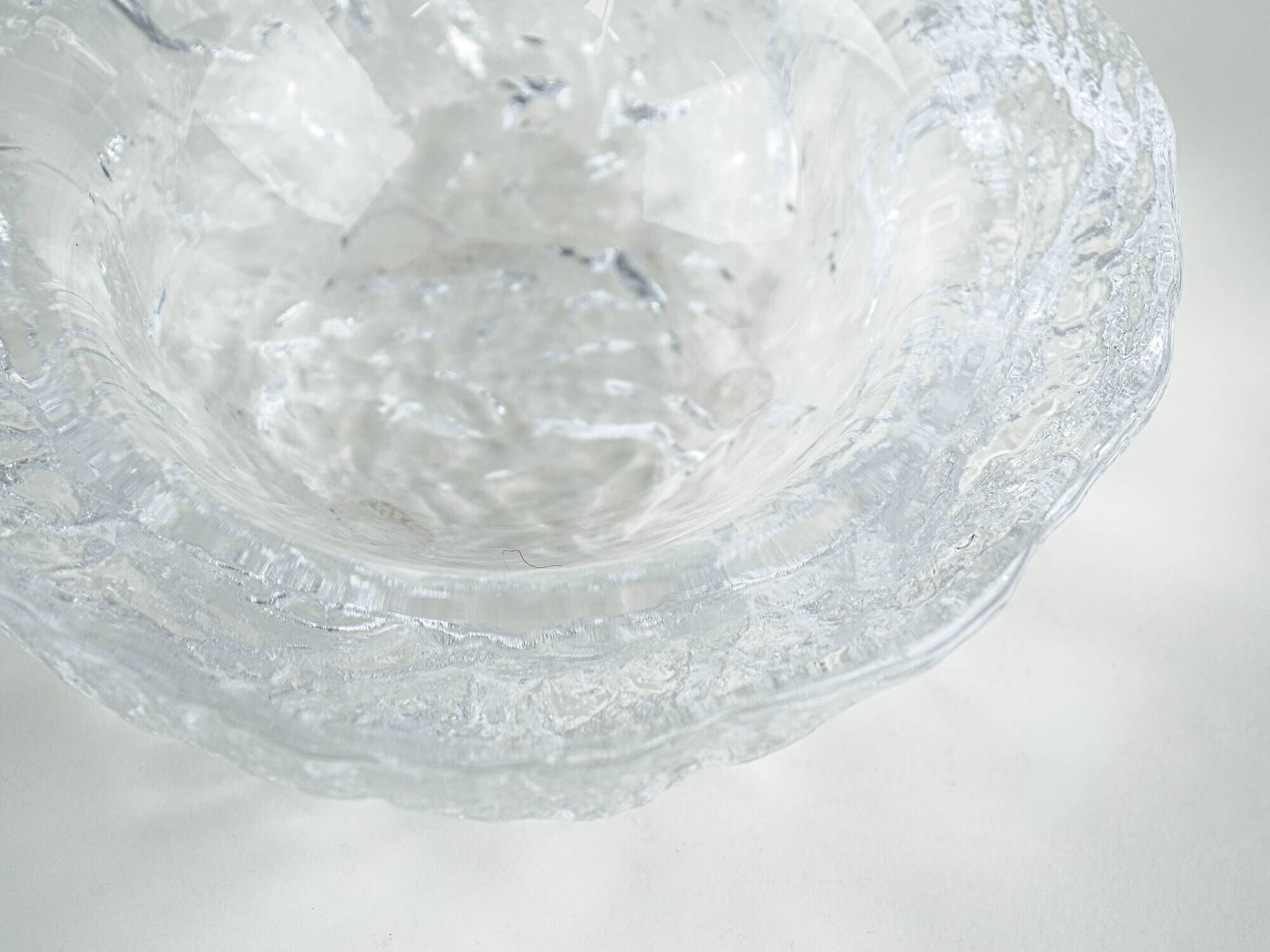 Kosta Boda Textured Glass Platter, Swedish Art Glass, 1960s