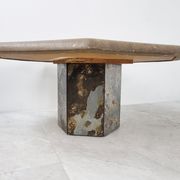 Table basse en ardoise brutaliste, années 1970