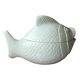 Large white fish shaped ceramic terrine - tureen with lid - Vintage