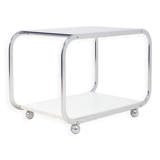 Vintage serving trolley with chrome and glass, 1970s