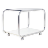 Vintage serving trolley with chrome and glass, 1970s