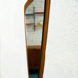 Asymmetric mirror teak 37x76cm