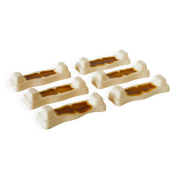 Ensemble de 6 porte-couteaux en céramique, jaune, 1930