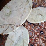 Marble nesting table with brass legs